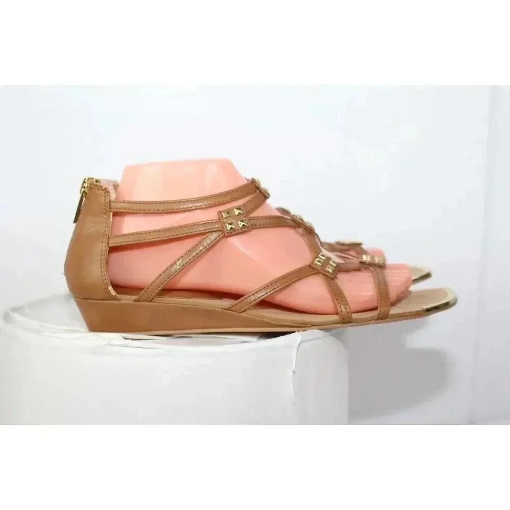 ISOLA beige open toe ladies wedge shoes size 9